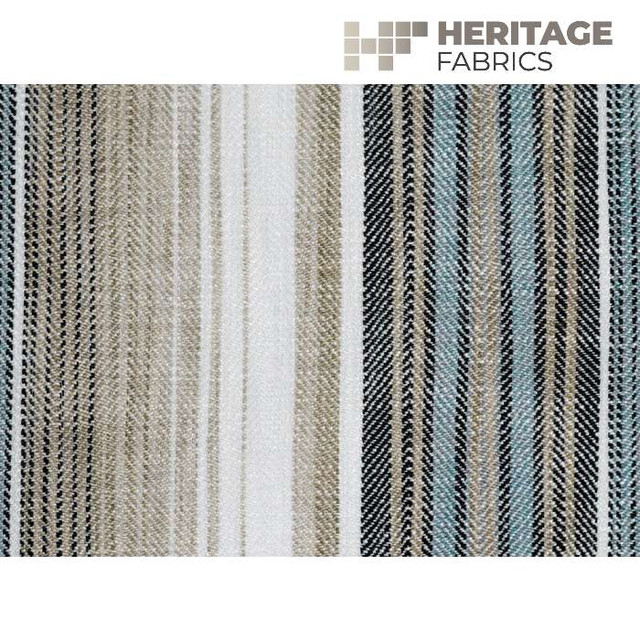 Sonoma Stripe Lake by Heritage Designer Fabric - 100% Polyester India 33,000 Horizontal: 13.5" and Vertical: N/A 54" - Swanky Fabrics -