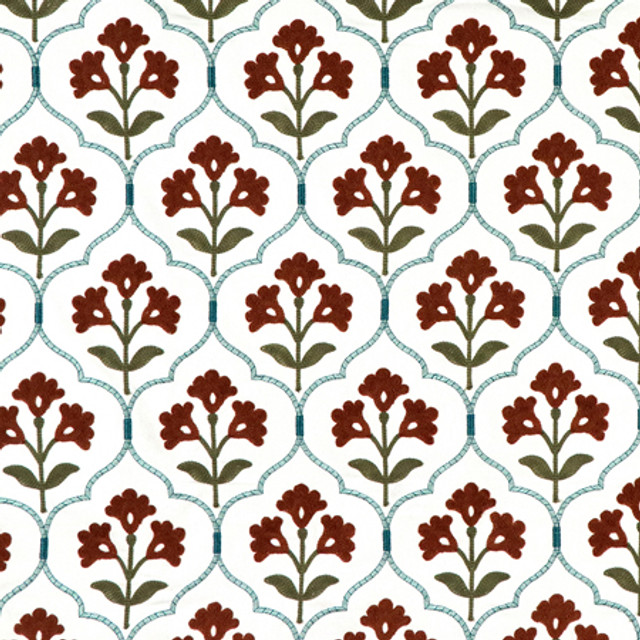 <p>Kindred Sienna by Carole Designer Fabric</p><p><strong>Required Minimum Quantity Purchase: 2 yards</strong></p><p>Book: Forget Me Knot</p><p>Content: Base: 100% Cotton Embr: 71.7% Cotton, 23.1% Acrylic, 5.2% Viscose</p><p>Origin: </p><p>Performance: N/A</p><p>Repeat: 7 1/2" V, 2 3/4" H HD</p><p>Width: 50*"</p>
