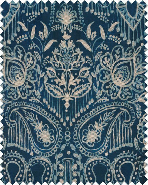 Mind The Gap Fabric JINGO Fabric (FB00071) | FB00071 | WOODSTOCK '69 LIFESTYLE COLLECTION | Blue, White | Fabric Carolina | https://www.fabriccarolina.com/