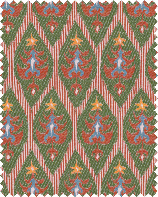 Mind The Gap Fabric DER TANNENBAUM Woven Fabric (FB00108) | FB00108 | TYROL APRES-SKI HOME COLLECTION | Blue, Green, Red, Yellow | Fabric Carolina | https://www.fabriccarolina.com/