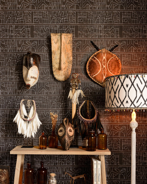 Mind The Gap Wallpaper BUSHOONG KUBA Wallpaper (WP20411) | WP20411 | THE WALLPAPER COMPENDIUM 1 | 3 rolls x 20.5 x 118.1 in | 0.52m / 20.5in | 3m / 118in | 4.65mp | 100cm / 39.3in | Brown, White | Textured Matte | Paste the wall | 3-rolls in a box | Fabric Carolina | https://www.fabriccarolina.com/