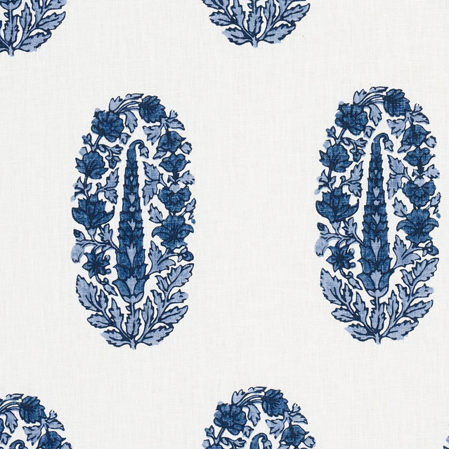 Askandra Flower Delft 181361 by Schumacher Designer Fabric Jacaranda 7.0" - Swanky Fabrics - Askandra Flower Delft 181361 by Schumacher Designer Fabric Jacaranda 7.0" - Swanky Fabrics -