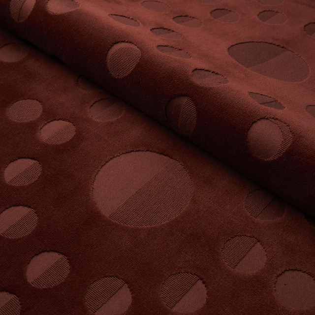 Moon Phase Velvet Red 83191 by Schumacher Designer Fabric Charlap Hyman & Herrero 26.62" - Swanky Fabrics -