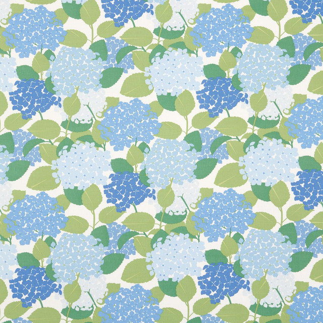 Hydrangea Porcelain 177583 by Schumacher Designer Fabric Full Bloom 14.0" - Swanky Fabrics - Hydrangea Porcelain 177583 by Schumacher Designer Fabric Full Bloom 14.0" - Swanky Fabrics -