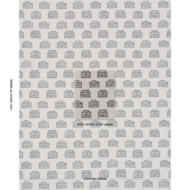 Ode Hand Block Charcoal 182450 by Schumacher Designer Fabric Hadiya Williams 13.5" - Swanky Fabrics -