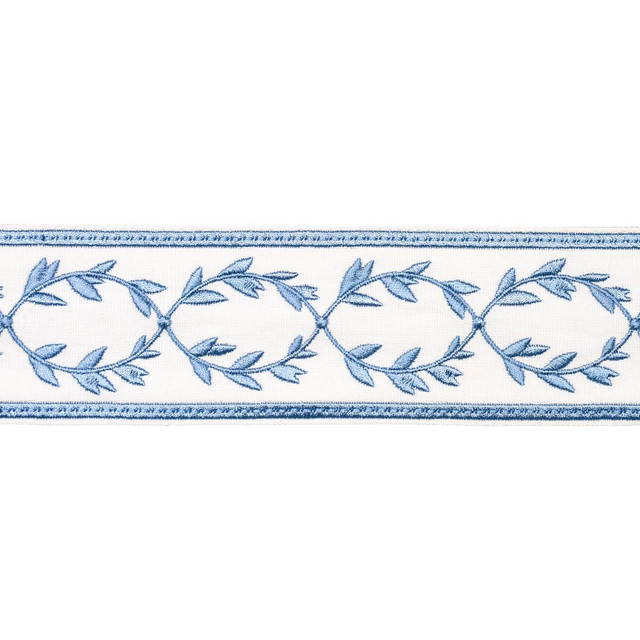 Maison Vine Porcelain 84573 by Schumacher Designer Trim Paloma Contreras Trims 2.5" - Swanky Fabrics - Maison Vine Porcelain 84573 by Schumacher Designer Trim Paloma Contreras Trims 2.5" - Swanky Fabrics -