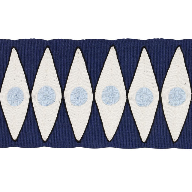 Backgammon Tape Navy And Sky 181220 by Schumacher Designer Trim Mary Mcdonald - Swanky Fabrics - Backgammon Tape Navy And Sky 181220 by Schumacher Designer Trim Mary Mcdonald - Swanky Fabrics -