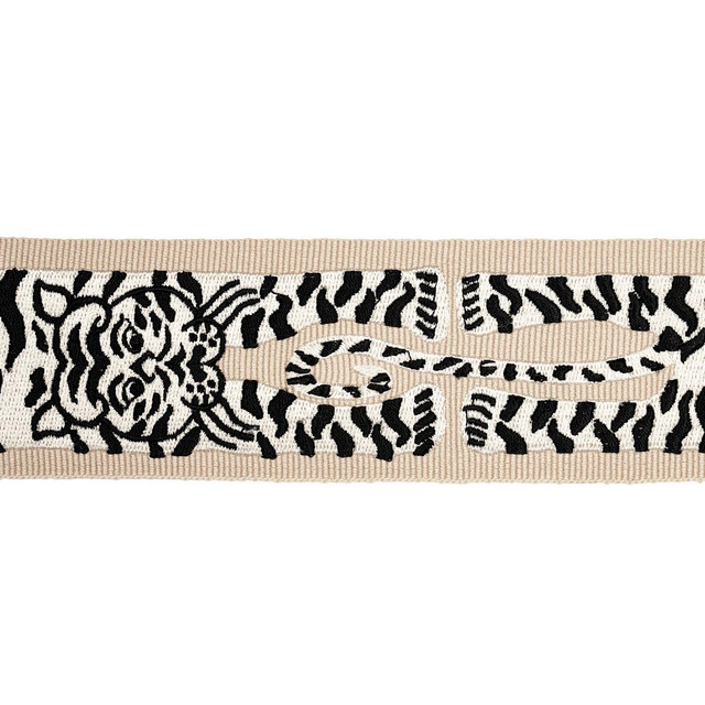 Le Tigre Embroidered Neutral 82510 by Schumacher Designer Trim Johnson Hartig 30.0" - Swanky Fabrics - Le Tigre Embroidered Neutral 82510 by Schumacher Designer Trim Johnson Hartig 30.0" - Swanky Fabrics -