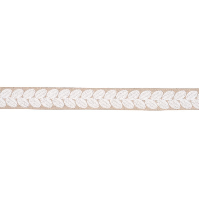 Berkeley Tape Narrow Ivory On Natural 79914 by Schumacher Designer Trim Perennial Favorite Trims - Swanky Fabrics -