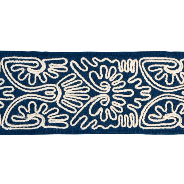 Nico Tape Indigo 84762 by Schumacher Designer Trim Ashbury - Swanky Fabrics -