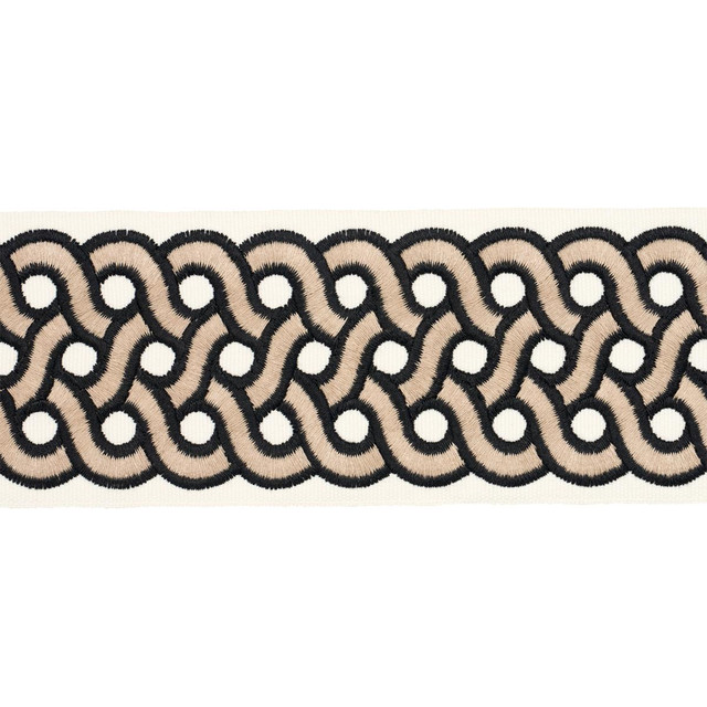 Mandeville Tape Almond 77155 by Schumacher Designer Trim Perennial Favorite Trims 2.5" - Swanky Fabrics -