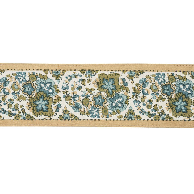 Ines Paisley Mineral & Teal 84440 by Schumacher Designer Trim Le Max - Swanky Fabrics - Ines Paisley Mineral & Teal 84440 by Schumacher Designer Trim Le Max - Swanky Fabrics -