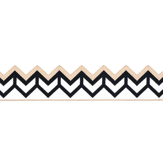 Sparren Embroidered Tape Black 83610 by Schumacher Designer Trim Statement Trims - Swanky Fabrics - Sparren Embroidered Tape Black 83610 by Schumacher Designer Trim Statement Trims - Swanky Fabrics -