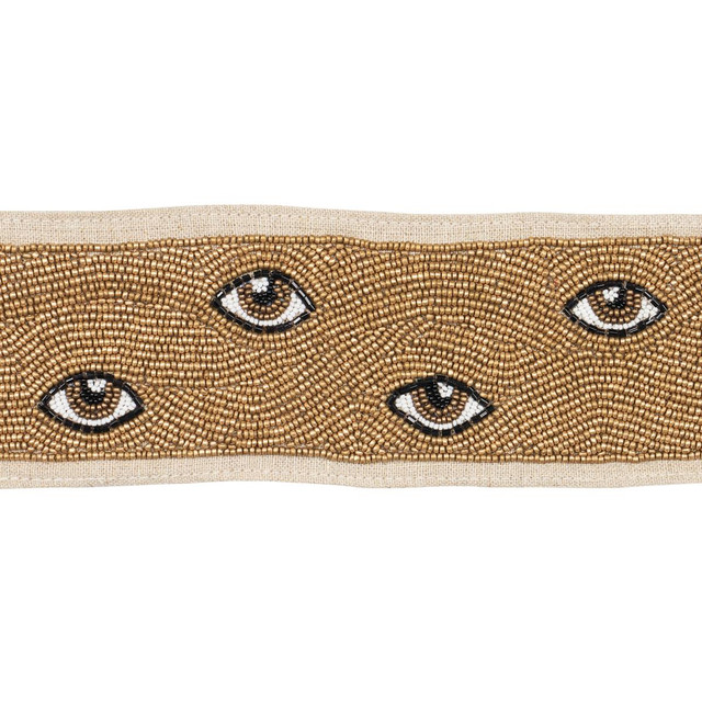 Mind'S Eye Beaded Tape Brown & Gold 83620 by Schumacher Designer Trim Statement Trims - Swanky Fabrics - Mind'S Eye Beaded Tape Brown & Gold 83620 by Schumacher Designer Trim Statement Trims - Swanky Fabrics -