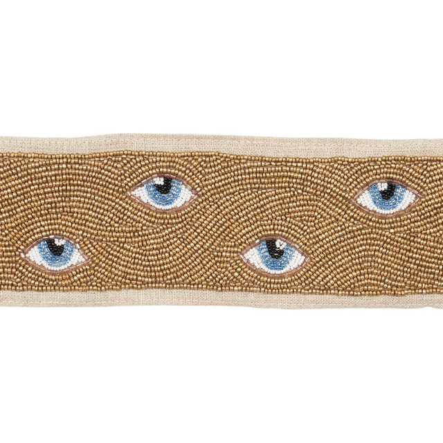 Mind'S Eye Beaded Tape Blue & Gold 83621 by Schumacher Designer Trim Statement Trims - Swanky Fabrics - Mind'S Eye Beaded Tape Blue & Gold 83621 by Schumacher Designer Trim Statement Trims - Swanky Fabrics -