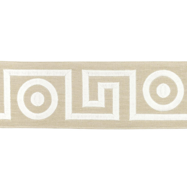 Plato Tape Neutral 181251 by Schumacher Designer Trim Mary Mcdonald 4.62" - Swanky Fabrics - Plato Tape Neutral 181251 by Schumacher Designer Trim Mary Mcdonald 4.62" - Swanky Fabrics -