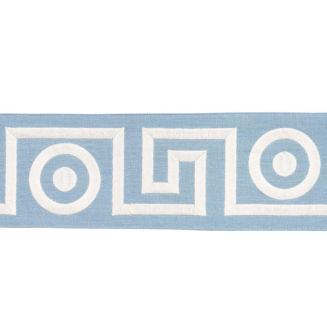 Plato Tape Sky 181252 by Schumacher Designer Trim Mary Mcdonald 4.62" - Swanky Fabrics - Plato Tape Sky 181252 by Schumacher Designer Trim Mary Mcdonald 4.62" - Swanky Fabrics -