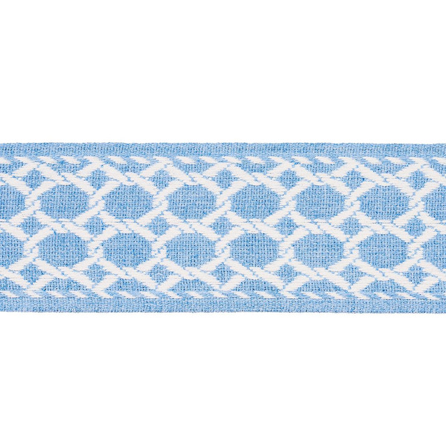 Lattice Indoor/Outdoor Tape Chambray 82821 by Schumacher Designer Trim Swing Time Indoor/Outdoor 3.38" - Swanky Fabrics - Lattice Indoor/Outdoor Tape Chambray 82821 by Schumacher Designer Trim Swing Time Indoor/Outdoor 3.38" - Swanky Fabrics -