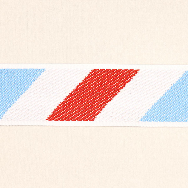Airmail I Indoor/Outdoor Tape Red And Blue 82420 by Schumacher Designer Trim Mary Mcdonald - Swanky Fabrics - Airmail I Indoor/Outdoor Tape Red And Blue 82420 by Schumacher Designer Trim Mary Mcdonald - Swanky Fabrics -