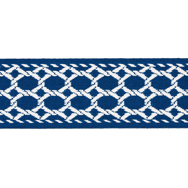 Lattice Indoor/Outdoor Tape Navy 82820 by Schumacher Designer Trim Swing Time Indoor/Outdoor 3.38" - Swanky Fabrics - Lattice Indoor/Outdoor Tape Navy 82820 by Schumacher Designer Trim Swing Time Indoor/Outdoor 3.38" - Swanky Fabrics -