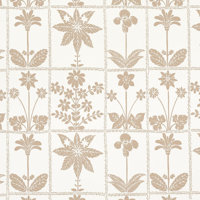 Georgia Wildflowers Neutral 5014821 by Schumacher Designer Wallpaper Folly Cove 27.0" - Swanky Fabrics - Georgia Wildflowers Neutral 5014821 by Schumacher Designer Wallpaper Folly Cove 27.0" - Swanky Fabrics -