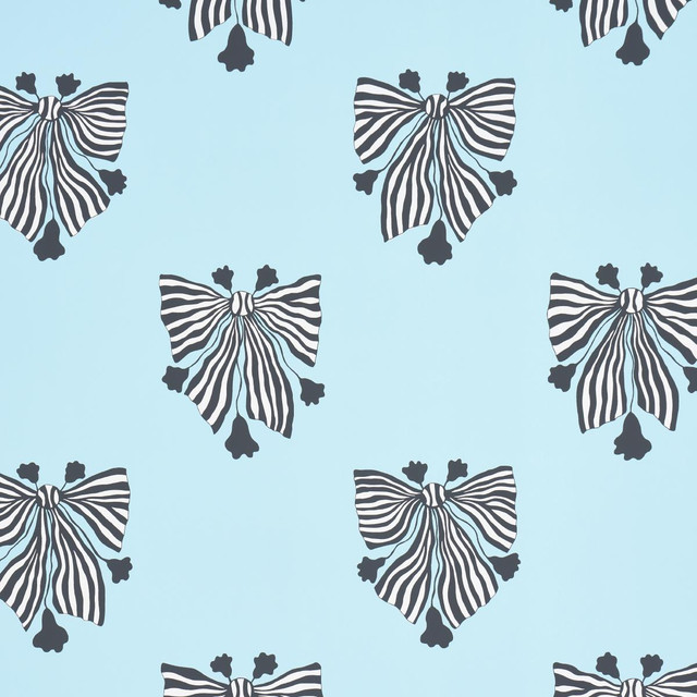 Bow-Wow-Wow Aqua 5015470 by Schumacher Designer Wallpaper Marian Mcevoy 27.0" - Swanky Fabrics - Bow-Wow-Wow Aqua 5015470 by Schumacher Designer Wallpaper Marian Mcevoy 27.0" - Swanky Fabrics -