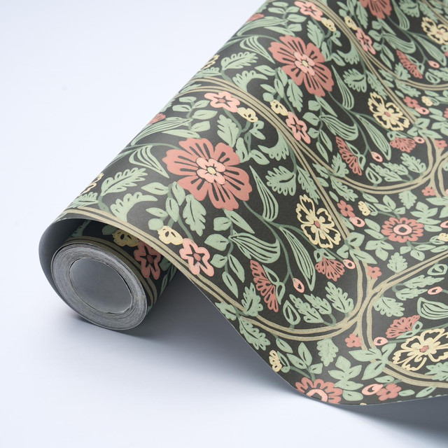 Garden Guild Midnight 5016270 by Schumacher Designer Wallpaper Craft Revival 27.0" - Swanky Fabrics -