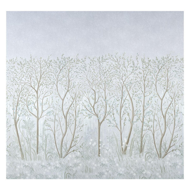 Brindille Golden Accented Mineral 5010923 by Schumacher Designer Wallpaper Panels 162.0" - Swanky Fabrics - Brindille Golden Accented Mineral 5010923 by Schumacher Designer Wallpaper Panels 162.0" - Swanky Fabrics -