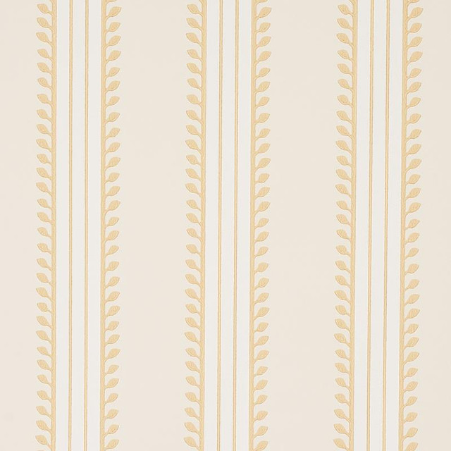 Etruscan Stripe Ivory & Ochre 5012851 by Schumacher Designer Wallpaper Cabana 20.5" - Swanky Fabrics -