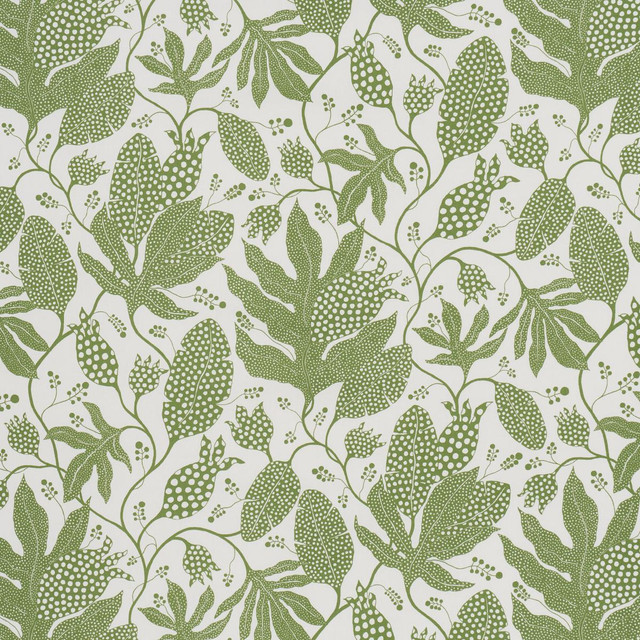 Polka Dot Jungle Green & Ivory 5015463 by Schumacher Designer Wallpaper Marian Mcevoy 18.0" - Swanky Fabrics -