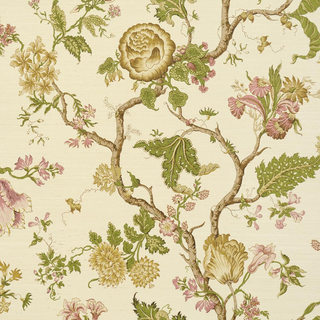 Josephine Sisal Citron 5016681 by Schumacher Designer Wallpaper Perennial Favorites 32.0" - Swanky Fabrics -