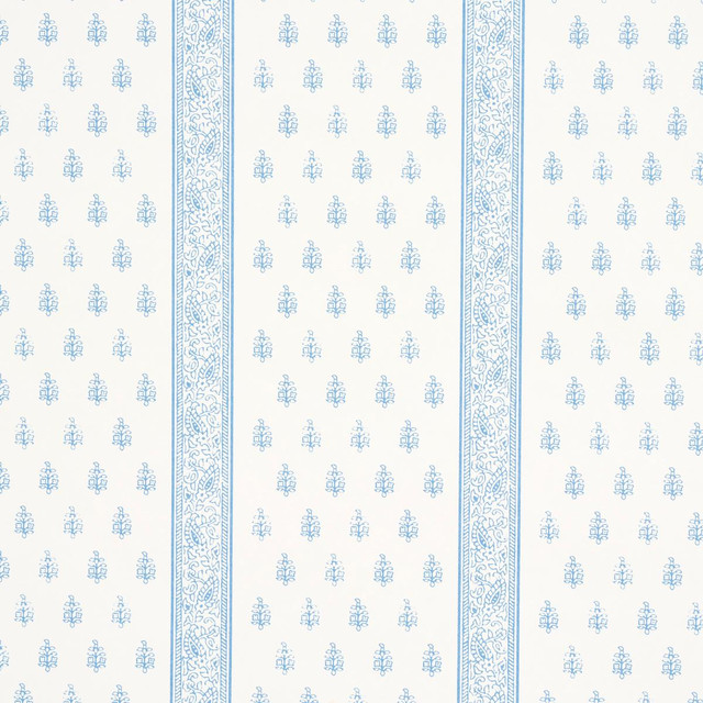 Katsura Stripe Ii Chambray 5015230 by Schumacher Designer Wallpaper Jacaranda 9.0" - Swanky Fabrics -