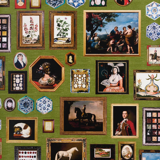 Le Grand Tour English Green 5014292 by Schumacher Designer Wallpaper Johnson Hartig 54.0" - Swanky Fabrics -