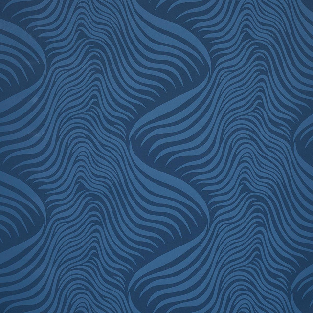 Sauvage Navy 5014152 by Schumacher Designer Wallpaper Moon River 13.5" - Swanky Fabrics -