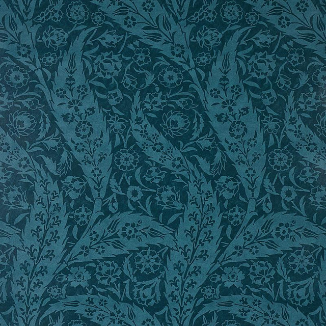 Saz Paisley Peacock 5012903 by Schumacher Designer Wallpaper Cabana 18.0" - Swanky Fabrics - Saz Paisley Peacock 5012903 by Schumacher Designer Wallpaper Cabana 18.0" - Swanky Fabrics -