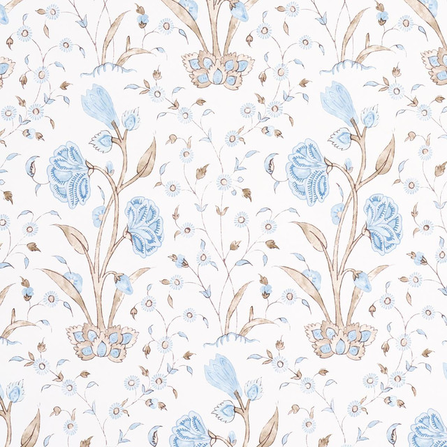 Khilana Floral Sky 5009956 by Schumacher Designer Wallpaper Jacaranda 13.5" - Swanky Fabrics - Khilana Floral Sky 5009956 by Schumacher Designer Wallpaper Jacaranda 13.5" - Swanky Fabrics -