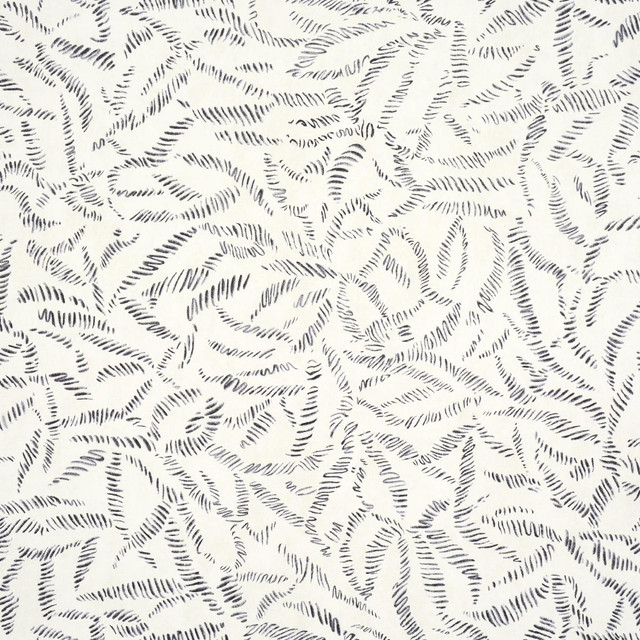 Leaf Bloom Charcoal 5016390 by Schumacher Designer Wallpaper Schumacher Design Lab 27.0" - Swanky Fabrics -