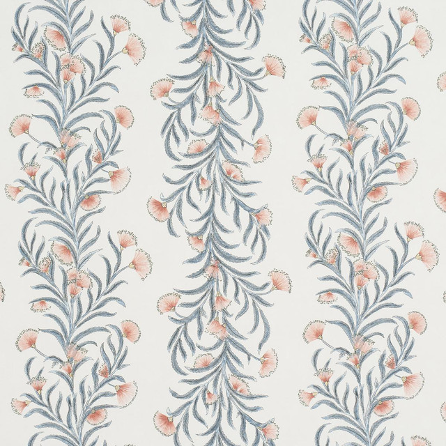 Tasmanian Mimosa Pink & Grey 5015360 by Schumacher Designer Wallpaper Celerie Kemble 18.0" - Swanky Fabrics -
