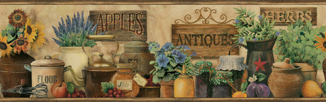 Brittany Black Antiques & Herbs Wallpaper by Chesapeake Designer Homestead Covers about 7.5 square feet 6-in by 15-ft long roll Prepasted 0 - Swanky Fabrics - Brittany Black Antiques & Herbs Wallpaper by Chesapeake Designer Homestead Covers about 7.5 square feet 6-in by 15-ft long roll Prepasted 0 - Swanky Fabrics -