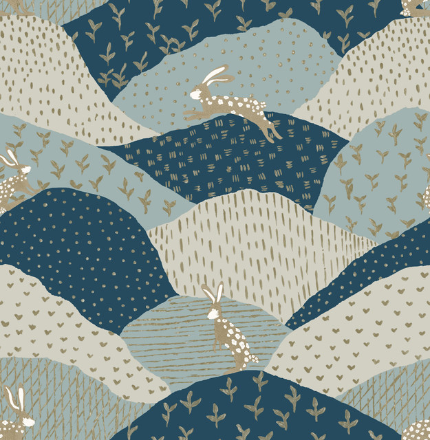 Peter Blue Rabbit Fields Wallpaper by A-Street Prints Designer Whimsy Covers about 56.4 square feet 20.5-in by 33-ft long roll Unpasted 20.9 - Swanky Fabrics - Peter Blue Rabbit Fields Wallpaper by A-Street Prints Designer Whimsy Covers about 56.4 square feet 20.5-in by 33-ft long roll Unpasted 20.9 - Swanky Fabrics -