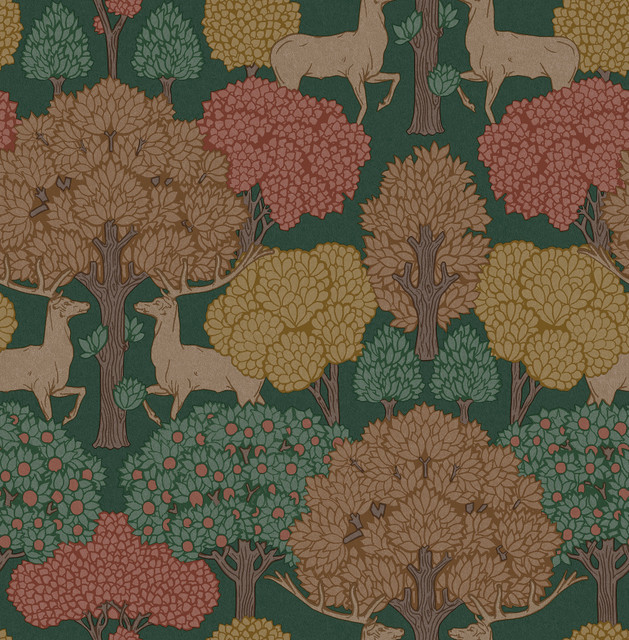 Forest of Arden Green Deer Wallpaper by Advantage Designer Westbury Forest Covers about 56.4 square feet 20.5-in by 33-ft long roll Unpasted 20.9 - Swanky Fabrics - Forest of Arden Green Deer Wallpaper by Advantage Designer Westbury Forest Covers about 56.4 square feet 20.5-in by 33-ft long roll Unpasted 20.9 - Swanky Fabrics -