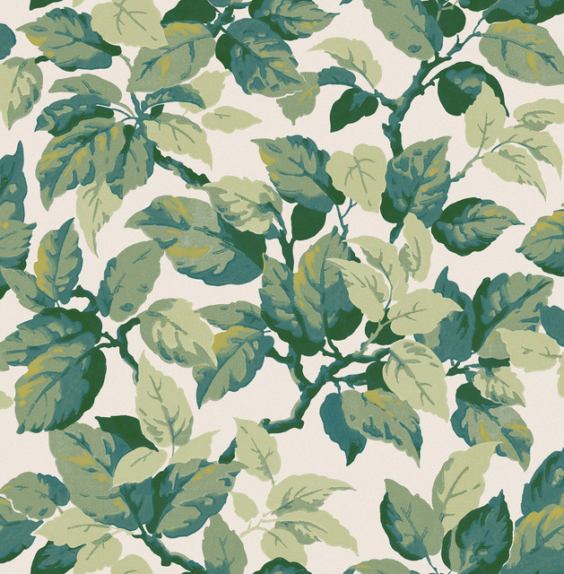 Canopy Green Leaf Wallpaper by Advantage Designer Westbury Forest Covers about 56.4 square feet 20.5-in by 33-ft long roll Unpasted 20.9 - Swanky Fabrics - Canopy Green Leaf Wallpaper by Advantage Designer Westbury Forest Covers about 56.4 square feet 20.5-in by 33-ft long roll Unpasted 20.9 - Swanky Fabrics -