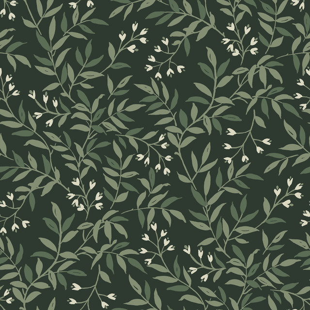 Senna Evergreen Budding Vines Wallpaper by Chesapeake Designer Wildflower Covers about 56.4 square feet 20.5-in by 33-ft long roll Prepasted 20.5 - Swanky Fabrics - Senna Evergreen Budding Vines Wallpaper by Chesapeake Designer Wildflower Covers about 56.4 square feet 20.5-in by 33-ft long roll Prepasted 20.5 - Swanky Fabrics -
