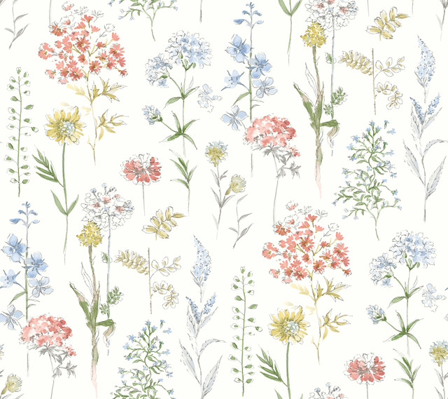 Bergamot Multicolor Wildflower Wallpaper by Chesapeake Designer Wildflower Covers about 60.8 square feet 27-in by 27-ft long roll Prepasted 0 - Swanky Fabrics - Bergamot Multicolor Wildflower Wallpaper by Chesapeake Designer Wildflower Covers about 60.8 square feet 27-in by 27-ft long roll Prepasted 0 - Swanky Fabrics -