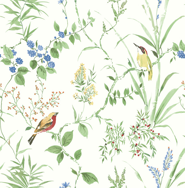 Imperial Garden Green Botanical Wallpaper by Chesapeake Designer Wildflower Covers about 56.4 square feet 20.5-in by 33-ft long roll Unpasted 20.9 - Swanky Fabrics - Imperial Garden Green Botanical Wallpaper by Chesapeake Designer Wildflower Covers about 56.4 square feet 20.5-in by 33-ft long roll Unpasted 20.9 - Swanky Fabrics -