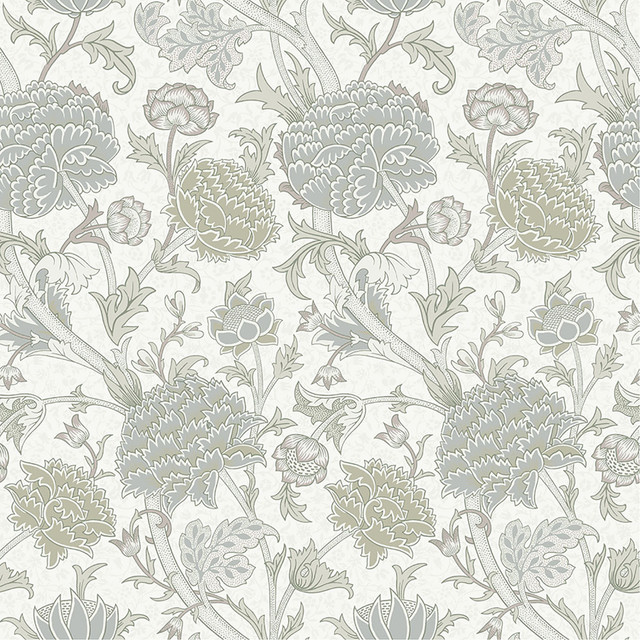Cray Light Green Floral Trail Wallpaper by A-Street Prints Designer Hidden Treasures Covers about 57.5 square feet 20.9-in by 33-ft long roll Unpasted 20.9 - Swanky Fabrics -