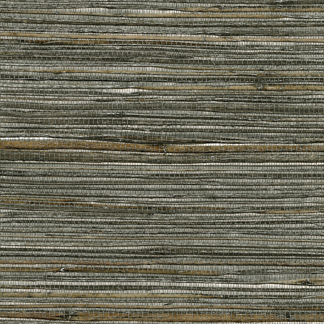 Fujian Silver Grasscloth Wallpaper by Kenneth James Designer Canton Road Covers about 72 square feet 36-in by 24-ft long roll Unpasted 0 - Swanky Fabrics -