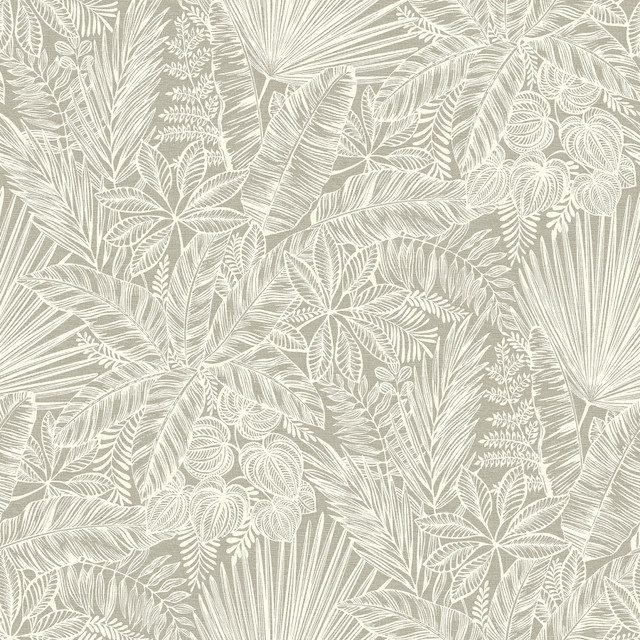 Vita Light Brown Botanical Wallpaper by A-Street Prints Designer Middleton Covers about 56.4 square feet 20.5-in by 33-ft long roll Unpasted 20.9 - Swanky Fabrics -