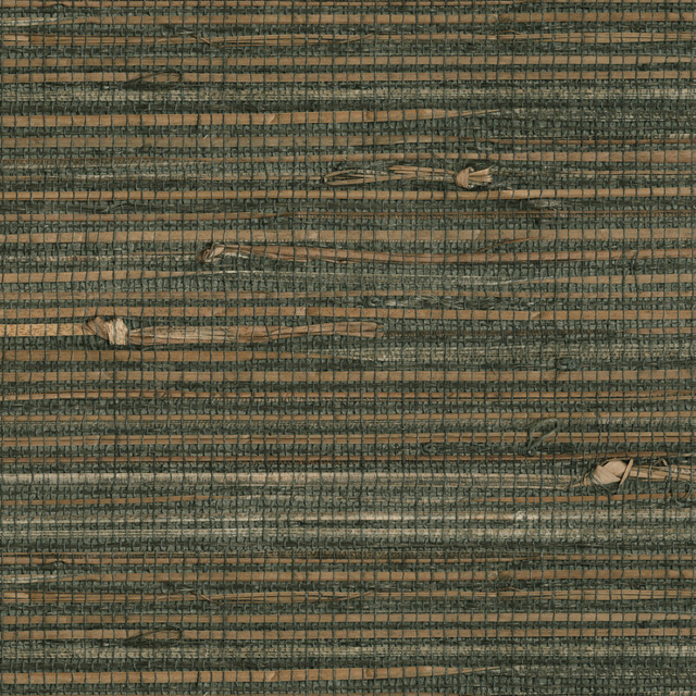 Reju Charcoal Grasscloth Wallpaper by Kenneth James Designer Zen Grasscloth Covers about 72 square feet 36-in by 24-ft long roll Unpasted 0 - Swanky Fabrics -