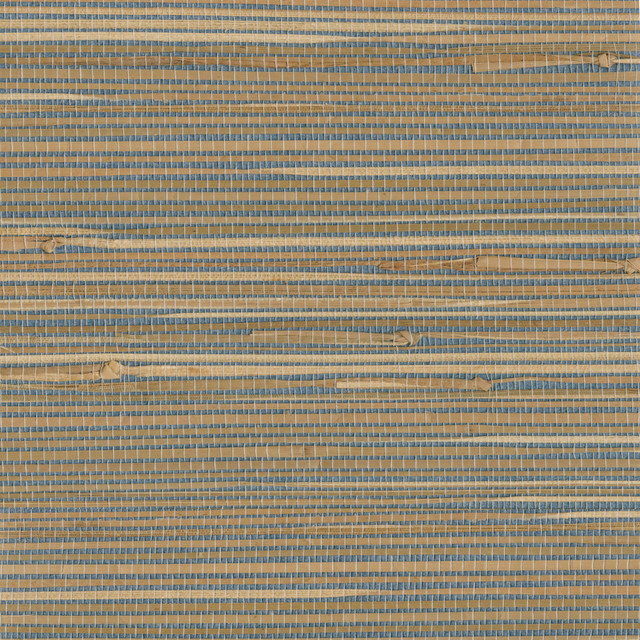 Jissai Mariner Blue Grasscloth Wallpaper by Kenneth James Designer Zen Grasscloth Covers about 72 square feet 36-in by 24-ft long roll Unpasted 0 - Swanky Fabrics -